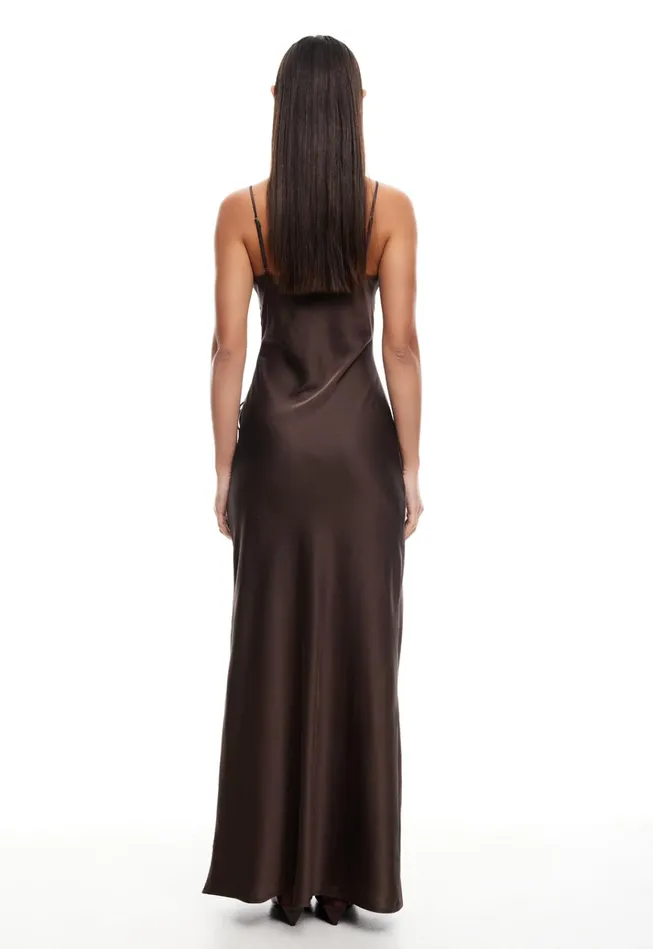 Women Lioness Fashion Dresses ABOUT A GIRL MAXI Chocolate