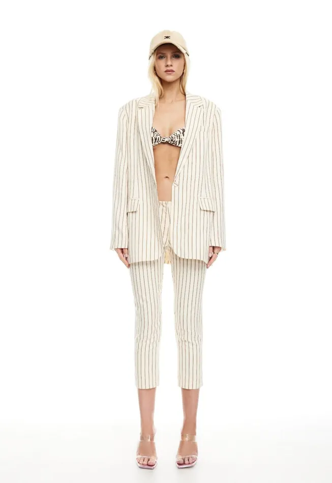 Women Lioness Fashion Outerwear LES DEUX BLAZER Cream Stripe Women Lioness Fashion Outerwear LES DEUX BLAZER Cream Stripe