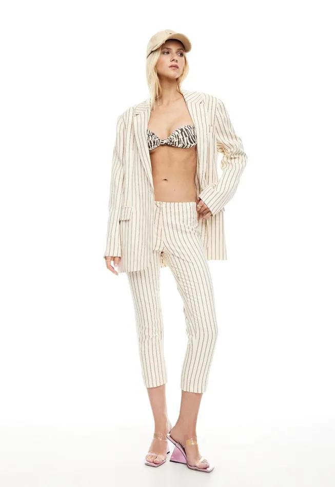 Women Lioness Fashion Outerwear LES DEUX BLAZER Cream Stripe Women Lioness Fashion Outerwear LES DEUX BLAZER Cream Stripe