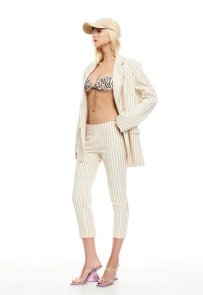 Women Lioness Fashion Outerwear LES DEUX BLAZER Cream Stripe Women Lioness Fashion Outerwear LES DEUX BLAZER Cream Stripe