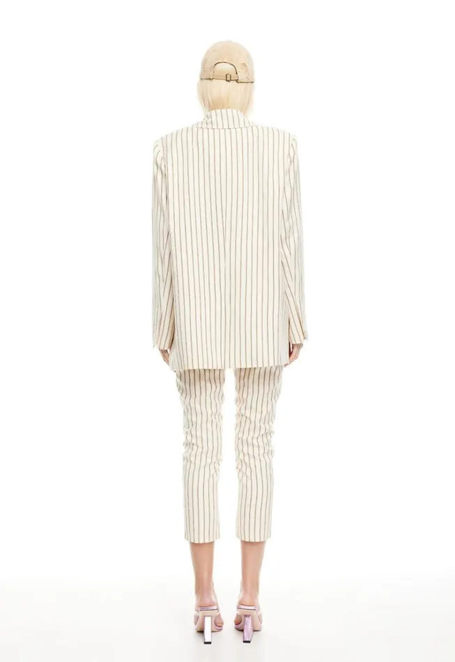 Women Lioness Fashion Outerwear LES DEUX BLAZER Cream Stripe Women Lioness Fashion Outerwear LES DEUX BLAZER Cream Stripe