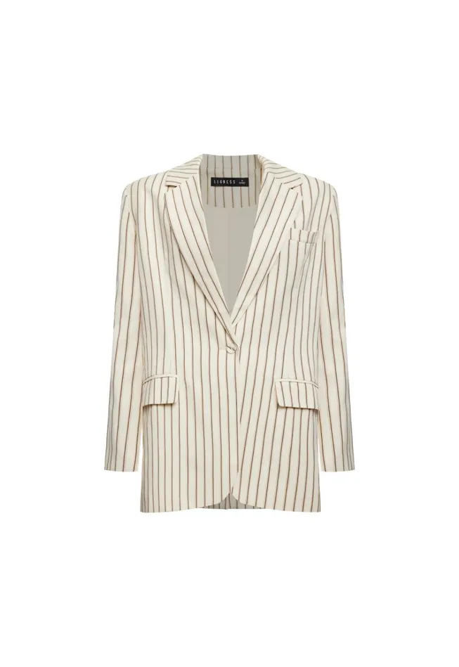 Women Lioness Fashion Outerwear LES DEUX BLAZER Cream Stripe Women Lioness Fashion Outerwear LES DEUX BLAZER Cream Stripe