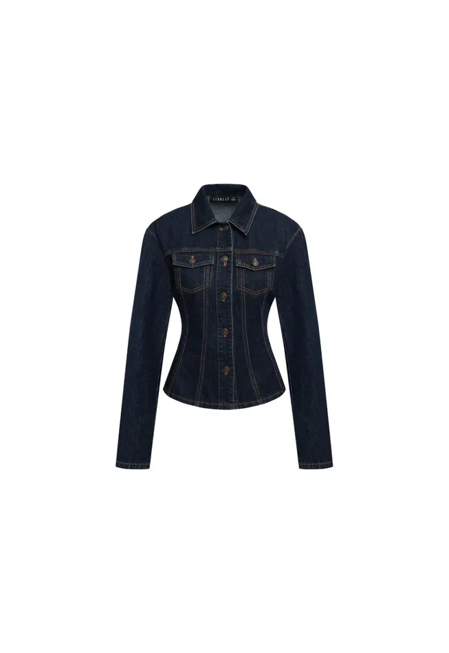 Women Lioness Fashion Outerwear RIDER DENIM JACKET Dark Denim