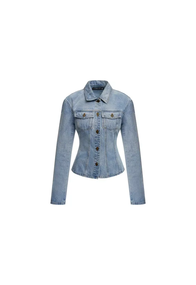 Women Lioness Fashion Outerwear RIDER DENIM JACKET Light Denim