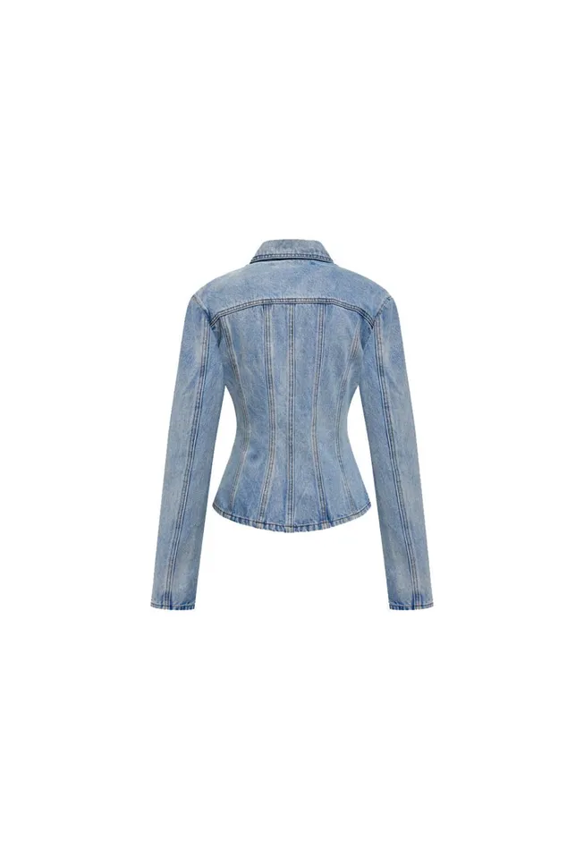 Women Lioness Fashion Outerwear RIDER DENIM JACKET Light Denim