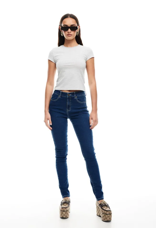 Women Lioness Fashion Pants IN BLOOM SKINNY JEAN Blue Denim
