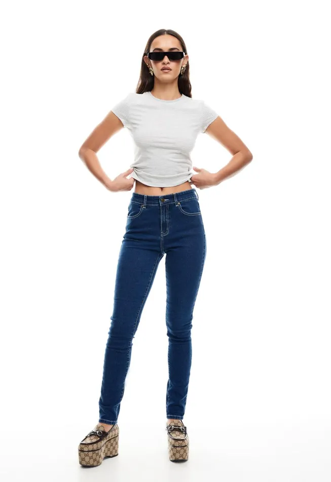 Women Lioness Fashion Pants IN BLOOM SKINNY JEAN Blue Denim