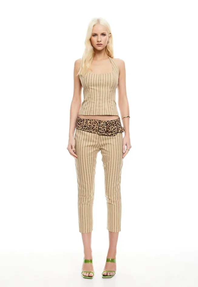 Women Lioness Fashion Pants LES DEUX CAPRI Stone Stripe