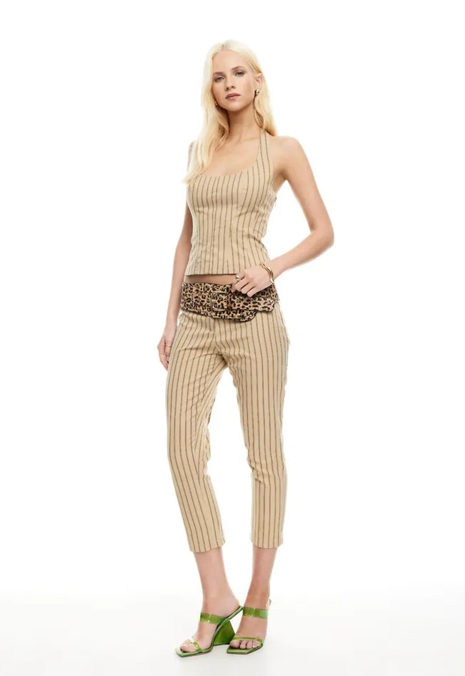 Women Lioness Fashion Pants LES DEUX CAPRI Stone Stripe Women Lioness Fashion Pants LES DEUX CAPRI Stone Stripe