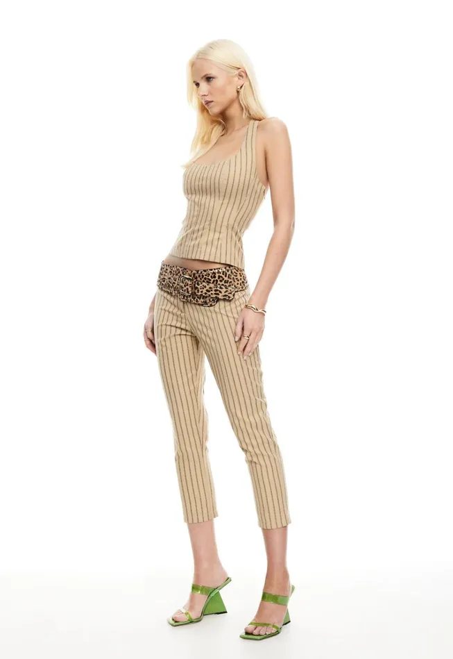 Women Lioness Fashion Pants LES DEUX CAPRI Stone Stripe Women Lioness Fashion Pants LES DEUX CAPRI Stone Stripe
