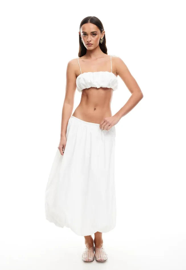 Women Lioness Fashion Skirts INTUITION BUBBLE MIDI SKIRT Ivory