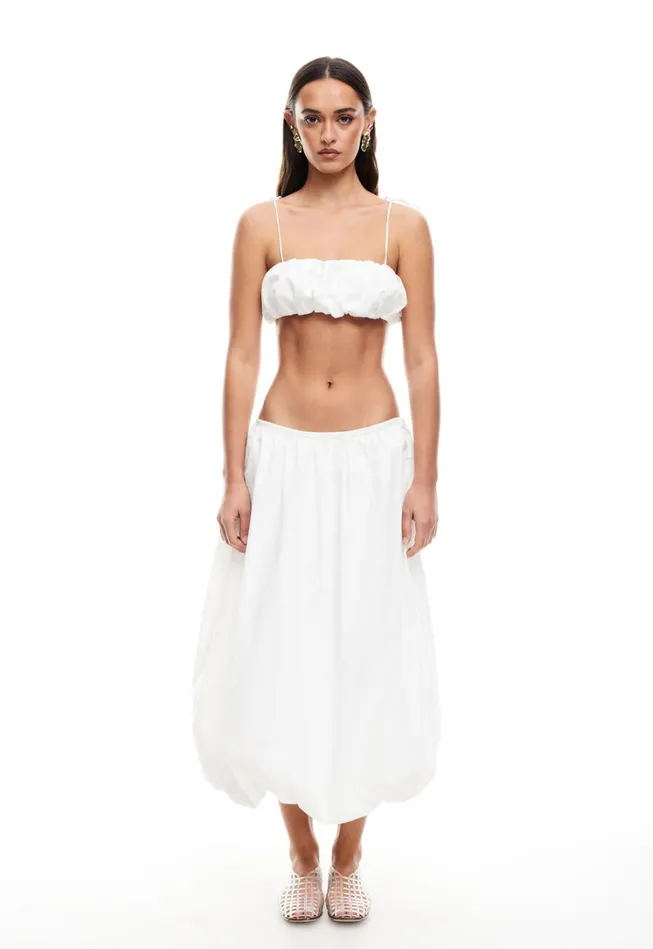 Women Lioness Fashion Skirts INTUITION BUBBLE MIDI SKIRT Ivory