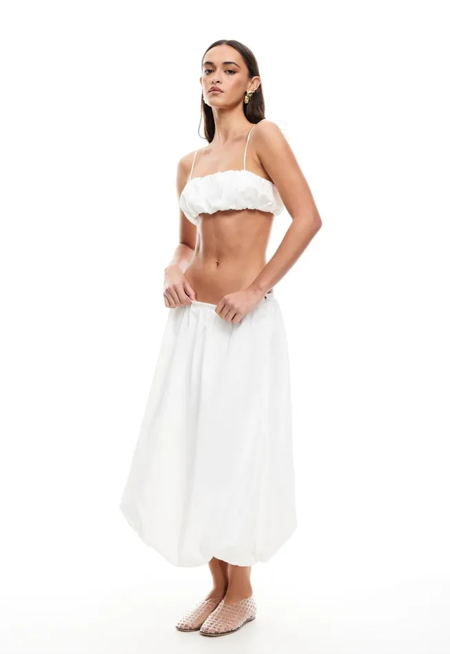 Women Lioness Fashion Skirts INTUITION BUBBLE MIDI SKIRT Ivory