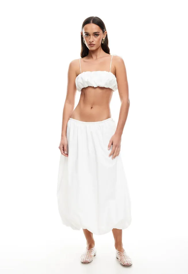 Women Lioness Fashion Skirts INTUITION BUBBLE MIDI SKIRT Ivory