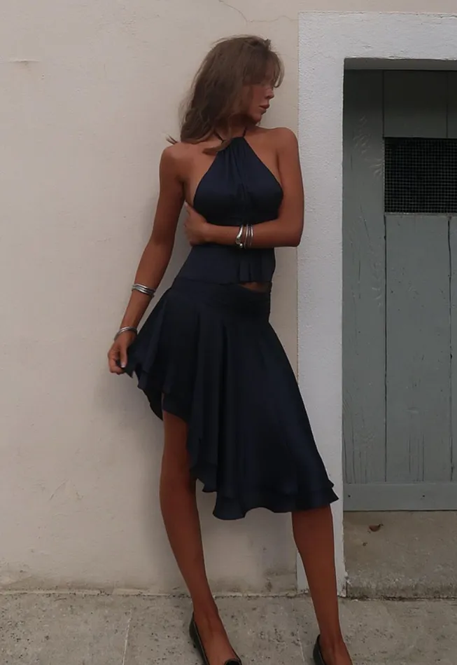Women Lioness Fashion Skirts LEGACY MIDI SKIRT Navy Women Lioness Fashion Skirts LEGACY MIDI SKIRT Navy