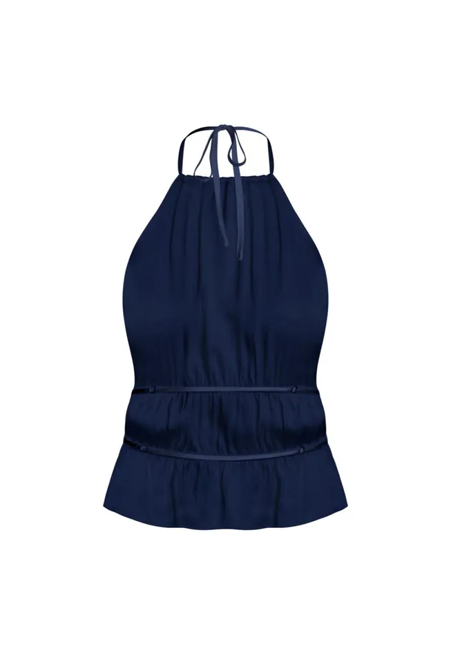 Women Lioness Fashion Tops LEGACY HALTER TOP Navy Women Lioness Fashion Tops LEGACY HALTER TOP Navy