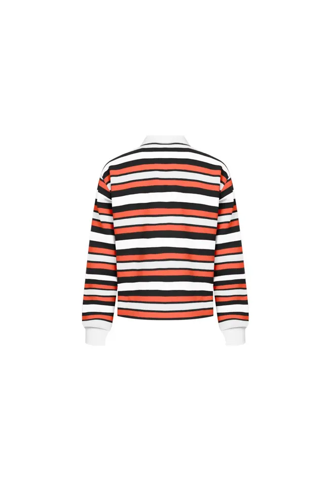 Women Lioness Fashion Tops LEISURE LONG SLEEVE POLO Red Multi Women Lioness Fashion Tops LEISURE LONG SLEEVE POLO Red Multi