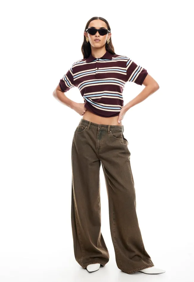 Women Lioness Fashion Tops LEISURE POLO Chocolate Multi