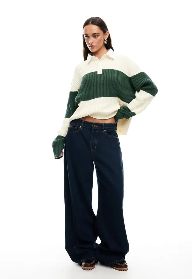 Women Lioness Fashion Tops PRINCE RUGBY Moss Stripe