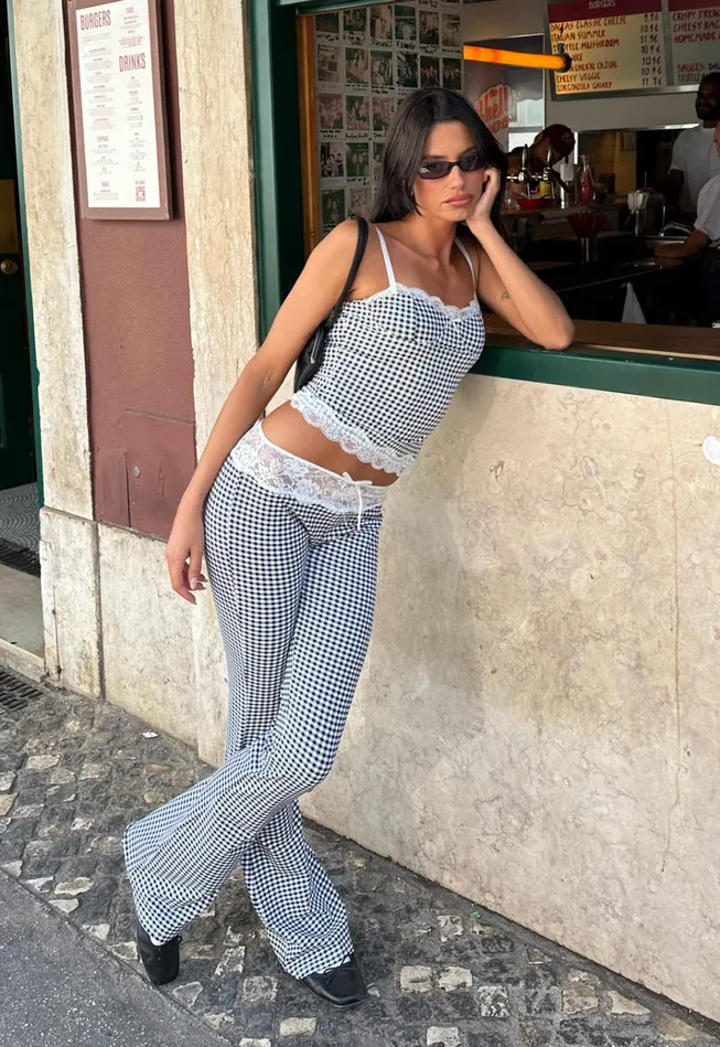 Women Lioness Fashion Tops TOP MODEL CAMI Black Check Women Lioness Fashion Tops TOP MODEL CAMI Black Check