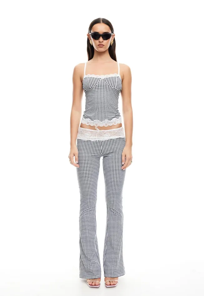 Women Lioness Fashion Tops TOP MODEL CAMI Black Check Women Lioness Fashion Tops TOP MODEL CAMI Black Check