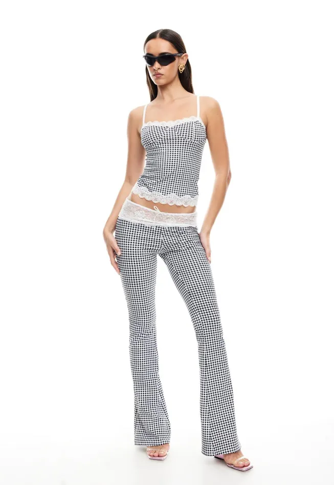 Women Lioness Fashion Tops TOP MODEL CAMI Black Check Women Lioness Fashion Tops TOP MODEL CAMI Black Check