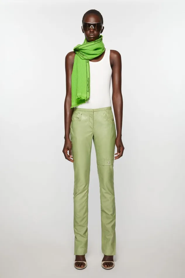 Women Logo Tape Scarf Green Acne Studios Scarves