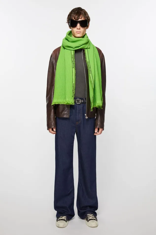 Women Logo Tape Scarf Green Acne Studios Scarves
