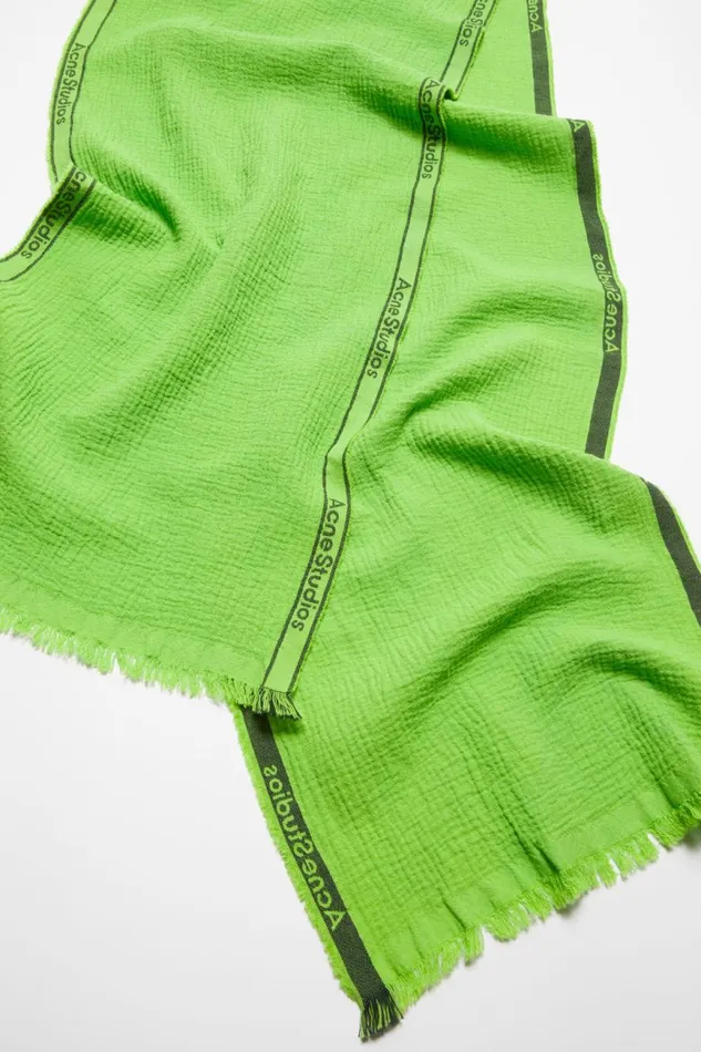 Women Logo Tape Scarf Green Acne Studios Scarves