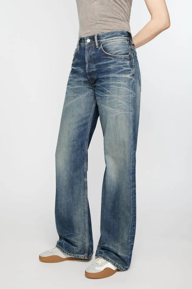 Women Loose Fit Jeans 8211 2021F Mid Blue Acne Studios Jeans