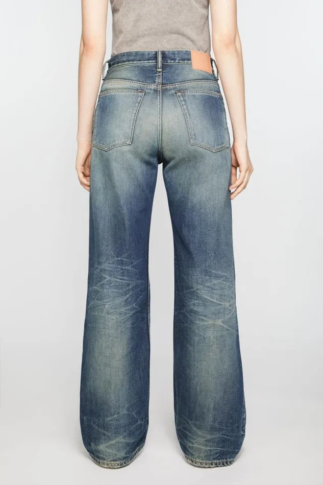 Women Loose Fit Jeans 8211 2021F Mid Blue Acne Studios Jeans