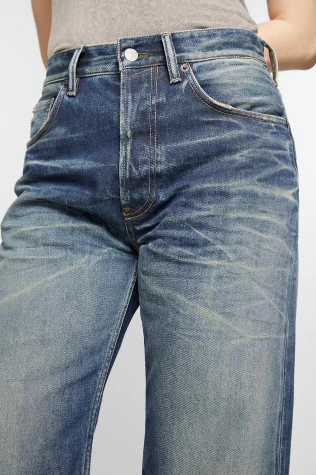 Women Loose Fit Jeans 8211 2021F Mid Blue Acne Studios Jeans