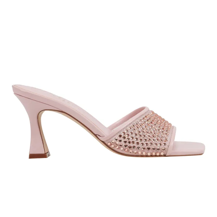 Women Marc Fisher Delaney Studded Slide Sandal Light Pink Leather Sandals