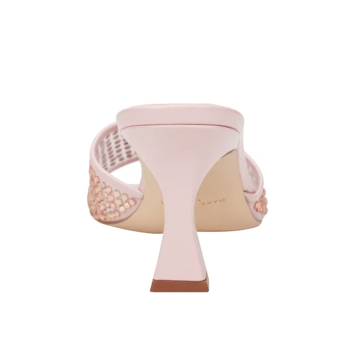 Women Marc Fisher Delaney Studded Slide Sandal Light Pink Leather Sandals