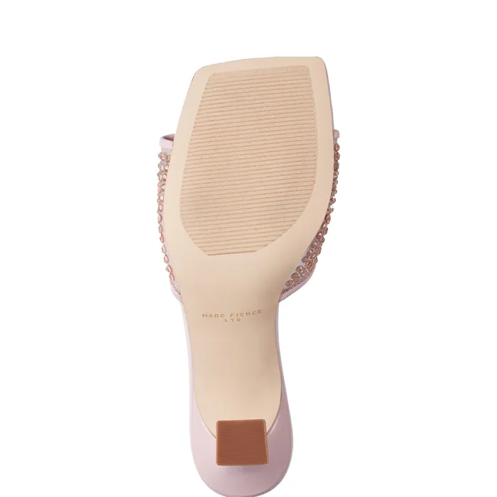 Women Marc Fisher Delaney Studded Slide Sandal Light Pink Leather Sandals