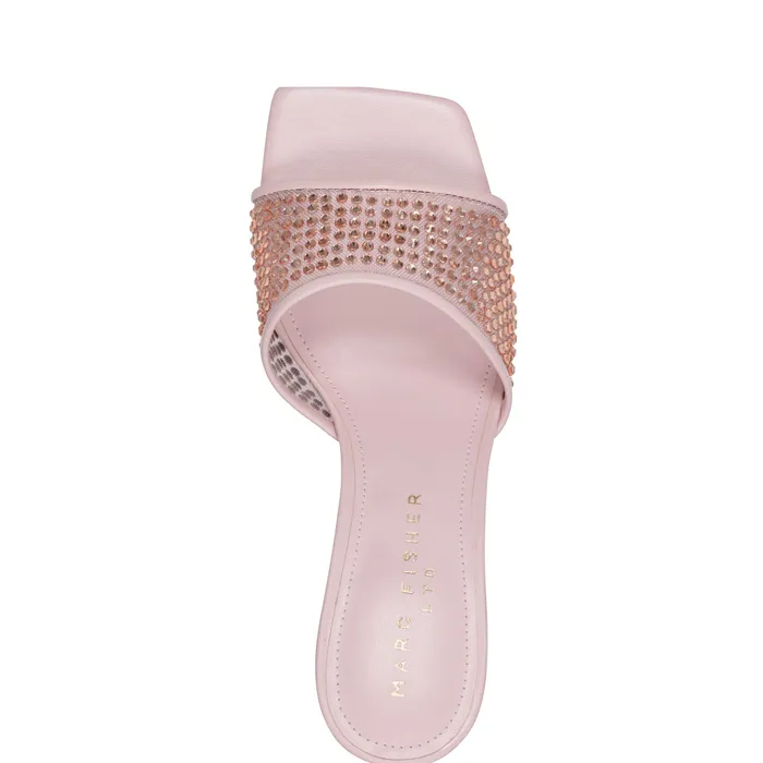 Women Marc Fisher Delaney Studded Slide Sandal Light Pink Leather Sandals