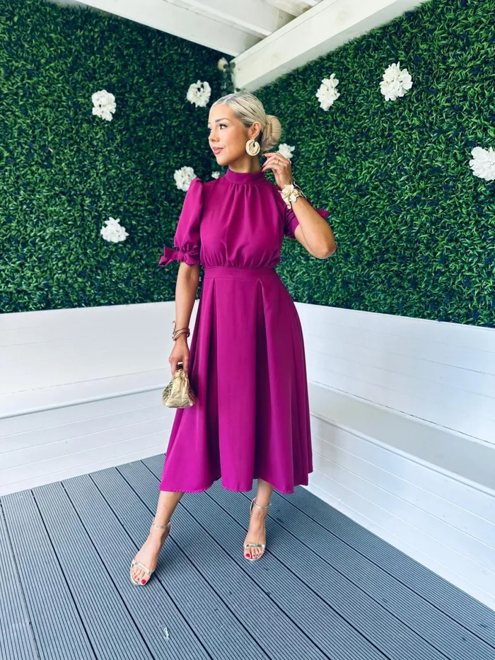 Women Maxi Canella Lane Elizabeth Detailed Occasion Dress Berry
