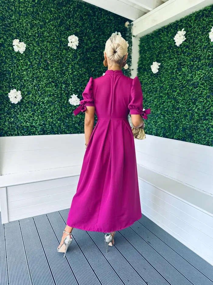 Women Maxi Canella Lane Elizabeth Detailed Occasion Dress Berry