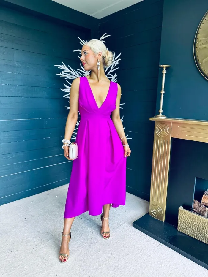 Women Maxi Canella Lane Helen Detailed Occasion Dress Orchid