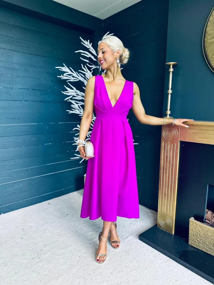 Women Maxi Canella Lane Helen Detailed Occasion Dress Orchid