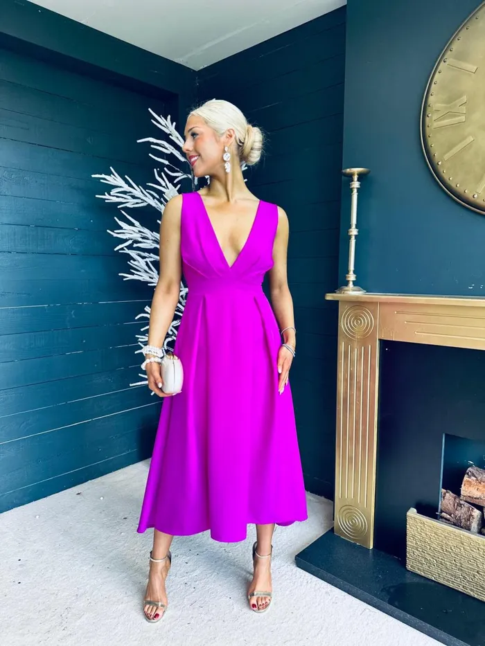 Women Maxi Canella Lane Helen Detailed Occasion Dress Orchid