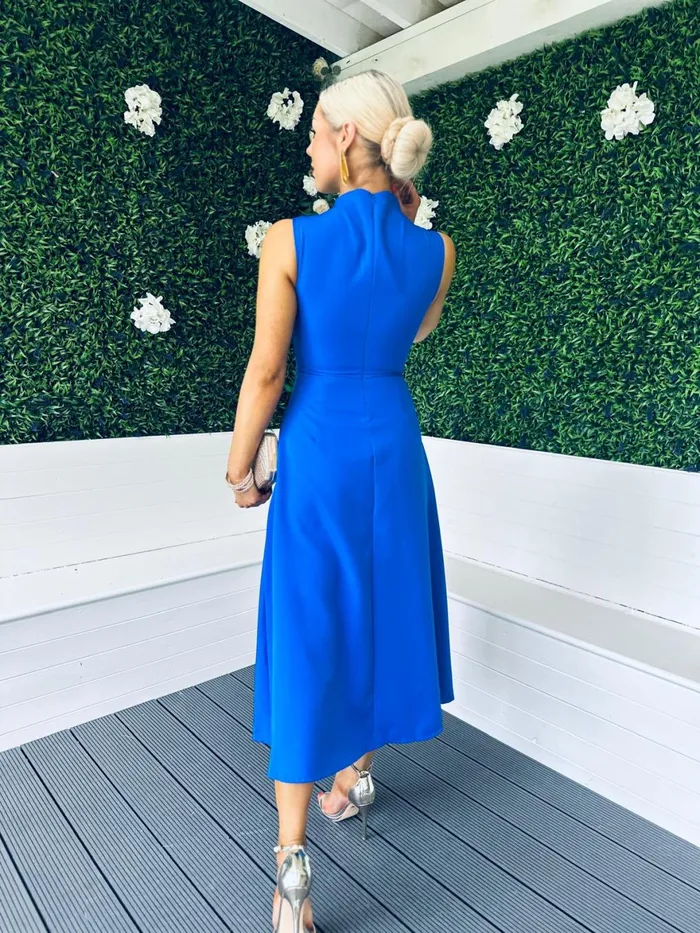 Women Maxi Canella Lane Kole Gathered Occasion Dress Cobalt