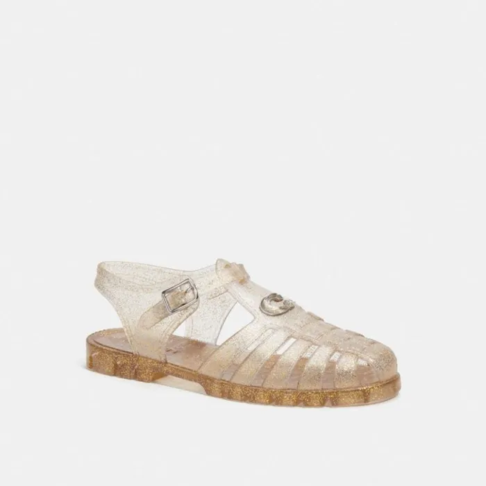 WomenMen Jelly Fisherman Sandal Gold Coach Sandals