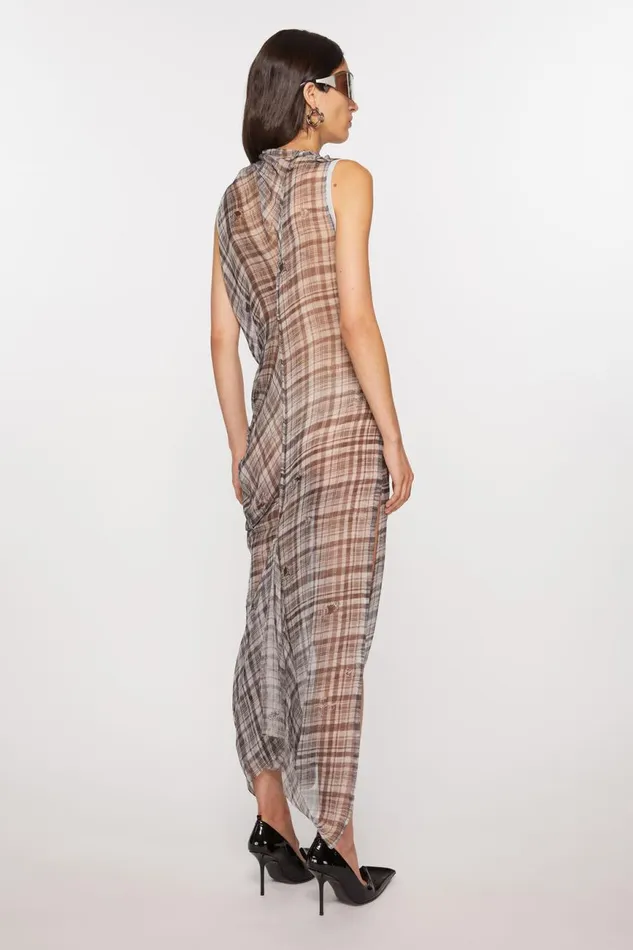 Women Mesh Check Dress Black Acne Studios Dresses