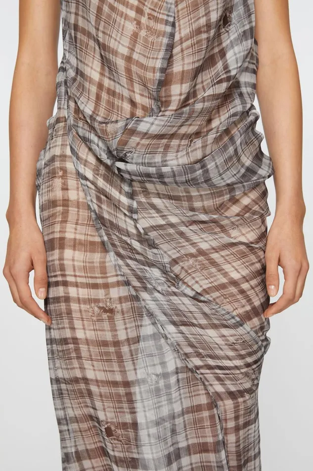 Women Mesh Check Dress Black Acne Studios Dresses