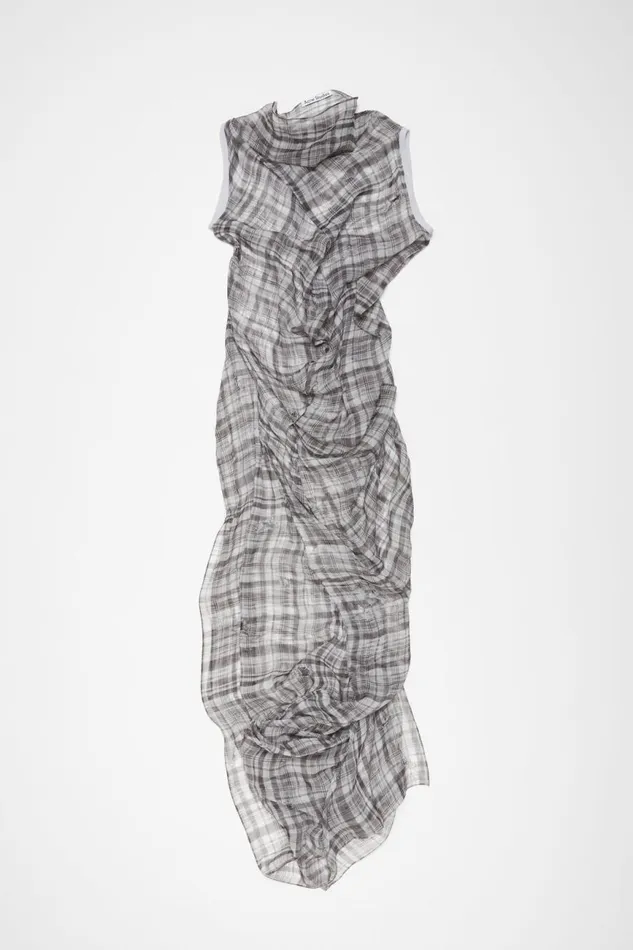 Women Mesh Check Dress Black Acne Studios Dresses