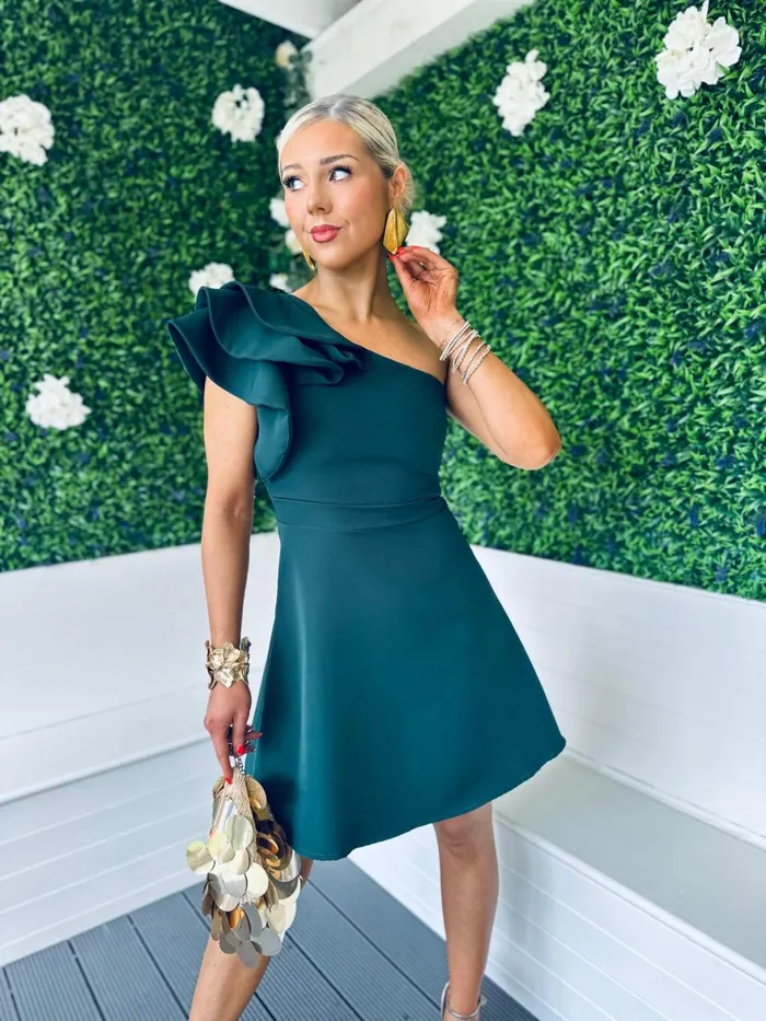 Women Mini Canella Lane Penelope Occasion Mini Dress Forest