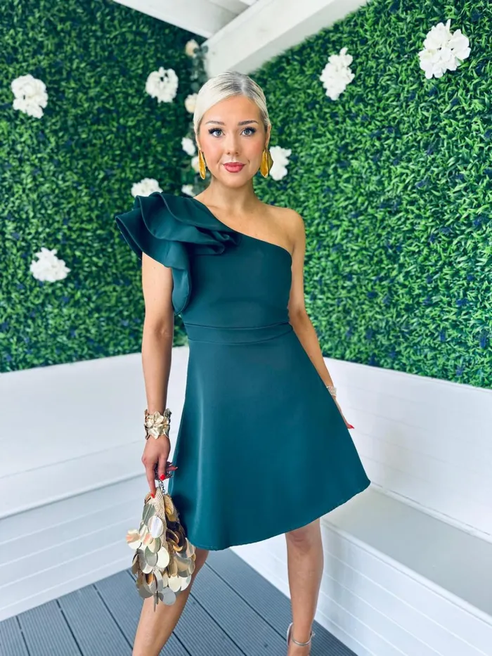 Women Mini Canella Lane Penelope Occasion Mini Dress Forest