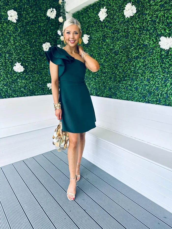 Women Mini Canella Lane Penelope Occasion Mini Dress Forest