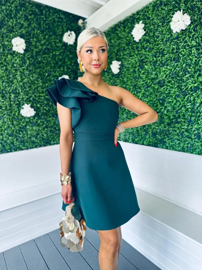 Women Mini Canella Lane Penelope Occasion Mini Dress Forest